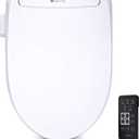 Lotus Bidet ATS-500 Remote Elongated | Wireless Remote Control, Heated Toilet Seat with Adjustable Warm Water Wash, Stainless Steel Nozzle, Warm Air Dryer, Eco Mode, Easy DIY Installation (White)