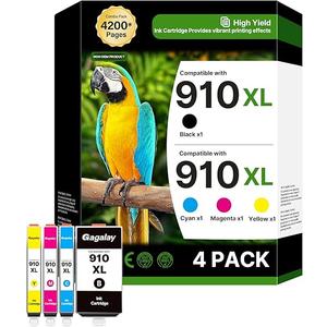 910XL Ink Cartridges Combo Pack for HP 910 Ink Cartridges for HP Printers HP910XL 910 Multipack XL Color HP910 910XL Black and Color Combo Pack Work for Office Jet Pro 8020 8010 8015 Printers, 4 Pack