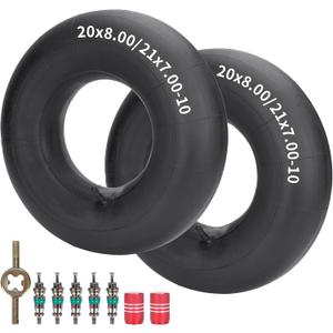 RUTU 2-Pack 20x8.00-10 21x7.00-10 Heavy Duty Replacement Inner Tube with TR13 Straight Valve Stem for 250-400cc Trail Off-Road Chinese ATV Quad