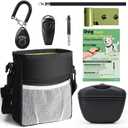 Dog Training Kit - Pet Training Waist Bag Built-in Poop Bag Holder, Dog Treat Pouch with Magnetic Closure, Dog Poop Bag, 2-in-1 Whistle Clicker, Ultrasonic Silent Whistle, Puppy Training Clickers
