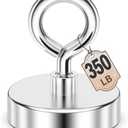 FINDMAG Strong Magnet, 350 LBS Fishing Magnet 2 Inch Neodymium Rare Earth Magnets with Lifting Eye Bolt, Heavy Duty High Power Magnets for Item Retrieval, Security Tags Removal Tool