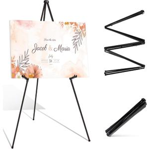 Instant Display Easel Stand - 63" Tripod Collapsible Portable Artist Floor Easel - Easy Folding Telescoping Adjustable Art Poster Metal Stand for Display Show (1 Pack)