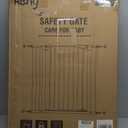 keny 29.7"-46" Baby Gate for Stairs, Auto Close Dog Gates for Doorways, Pressured Mounted No Drilling Pet Gate Extra Wide, Easy Walk Thru Stair Gate, 30" Tall, White