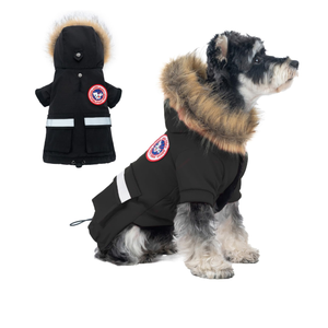 PINA Dog Coats for Small Dogs, Waterproof Dog Jacket, Dog Winter Coat Jacket, Warm Dog Cold Weather Coats, Windproof Reflective Dog Hoodie with Pocket, Flannel Lining Dog Snow Coat with Faux Fur Hood, Size M