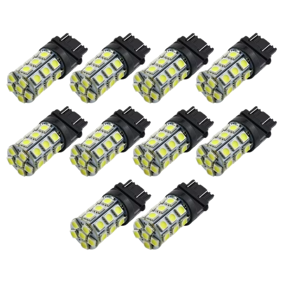 3157 LED Car Bulb Super Bright 12V 3056 3156 3156A 3057 4057 3157 4157 T25 LED Car Bulbs for Brake Lights, Backup Reverse Lights,Pack of 10pcs White