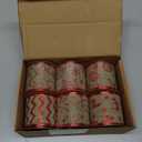 MEEDEE Christmas Ribbon Set - Wired Burlap 2.5 Inch 6 Rolls 36 Yards Red Glitter for Tree Garland, Wreaths, Tree Topper, Bow Making