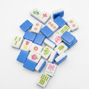 Soulchen American Mahjong Tiles Accessories Set 160 Pieces 1.2 Inches American Mahjong Tiles Game Set with Waterproof PVC Clear Zippered Storage Holder Bag for Game Lover Gift (Light Blue)