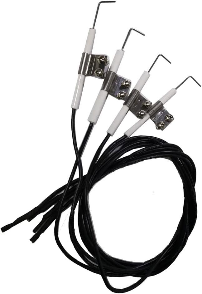 Durable Igniter Kit Ceramic Electrode with Ignitor Wire Replacement for Centro, Charbroil and Others Gas Grill Models, Set 4-Pcs, Install Easily