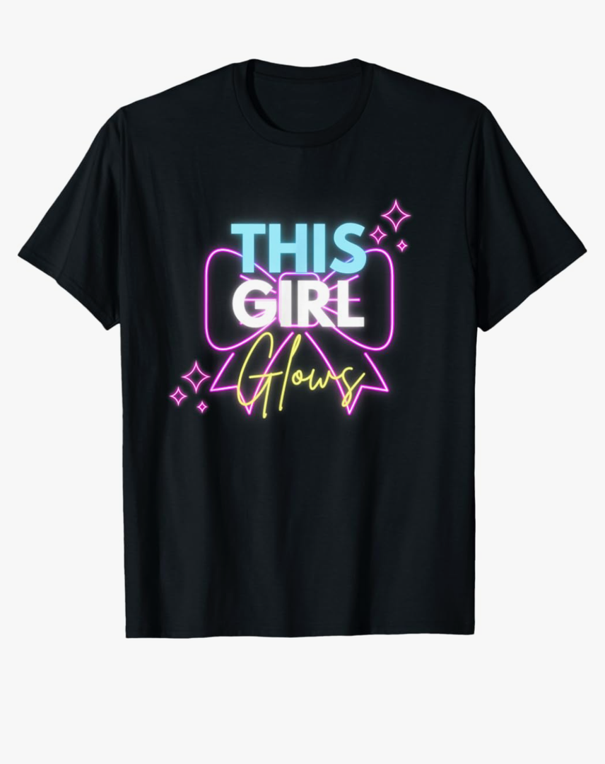 This Girl Glows for Kids Tie Dye Bright Colors 80's and 90's T-Shirt, Size small