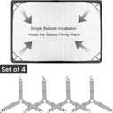 Foloda Bed Sheet Holders, 8 pcs Adjustable Fitted Sheet Straps for Bed Corner, bedsheet Holder Clips Fasteners Suspenders Locker Gripper Scrunchie, Keep Sheet in Place (Grey)