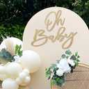 'Oh Baby' Sign for Backdrop - Felt Champagne Gold Baby Shower Banner Boy Girl Decorations Gender Reveal 1st Birthday Party Photography Background