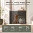 Retractable Dog Gate No Drilling Screen Cat Mesh Gate Door 30x70Inch Large Pets for Porch House Doorways Stairs Safety Easy Install Portable Adjustable with 5 Hanging Hooks Indoor/Outdoor Door,Black