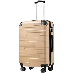 Coolife Luggage Suitcase Carry-on Hardside Travel Luggage TSA Lock Spinner Telescopic Handle (dark green)