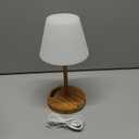 Shower Lamp Waterproof Bathroom Lamp for Inside Shower Bathtub, Rechargeable Cordless Table Lamp with 4000mah Battery, Touch Dimmable Light, Small Relaxing Spa Night Lamp for Bathroom, Kitchen, Desk (Wood Grain)