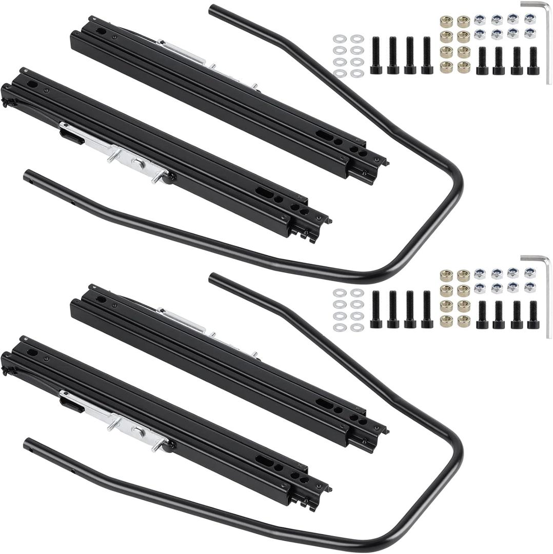Slider Seat Track Set of 2 with Seat Mounting Hardware kit, Universal Seat Slider Compatible with Sparco, NRG, Bucket Seat and Racing Seat