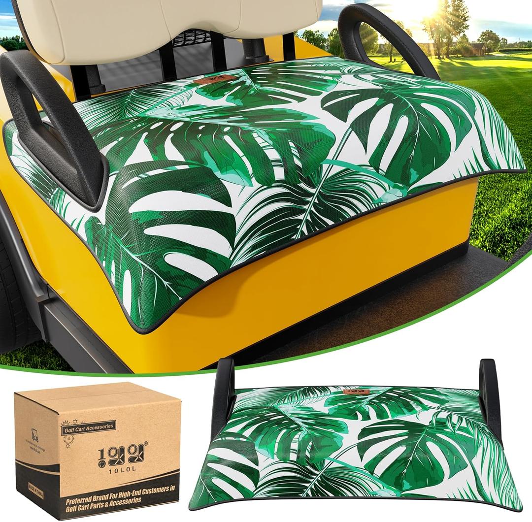 10L0L Golf Cart Seat Covers Compatible with EZGO TXT/RXV & Club Car DS/Precedent, Non-Slip Golf Cart Towel for 2/4 Person Seats, Universal Accessories for Seat Blanket (50 x 30 Inches)-Leaf Blanket