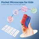 60x-120x Mini Pocket Microscope for Kids Adults, Portable Handheld Microscope with Microscope Slides, Miniscope Portable Microscope for Kids Little Scientist Students School Minilabsters Education