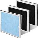 2-in-1 Filter Replacement Set for PureAiro HEPA Pro/Max Air Scrubber(Suitable for 770, 870, 970), 3 Pack HEPA & Activated Carbon 2-in-1 Filter, 99.97% filtration of contaminants down to 0.3 microns