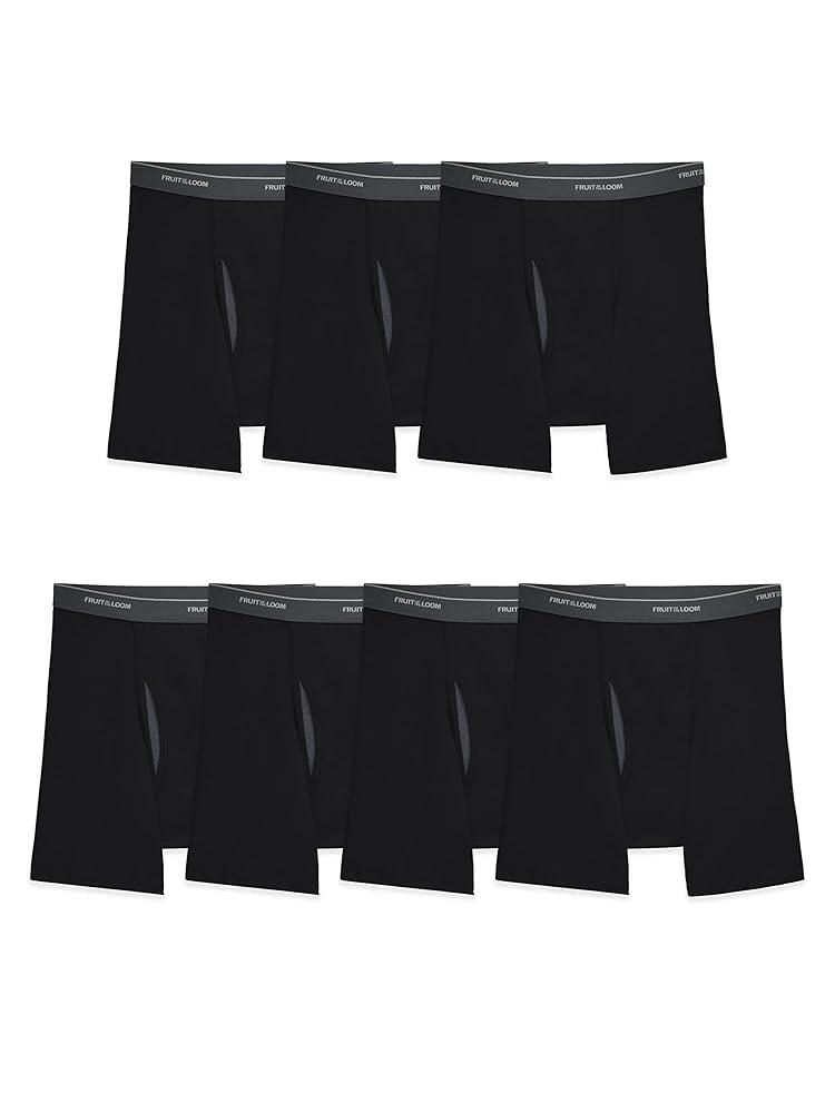 Fruit of the Loom Men's Coolzone Boxer Briefs, Moisture Wicking & Breathable, Assorted Color Multipacks, 7 Pack (L)