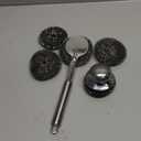 Soilleta 5Pcs Steel Wool Scrubber, Stainless Steel Scrubber Set with Long & Short Handle & 3Pcs Pads, Metal Scrubbers for Cleaning Kitchen, Household, Dishes, Wash Sink, Pots, Pans, Cast Iron, Grills, Stoves