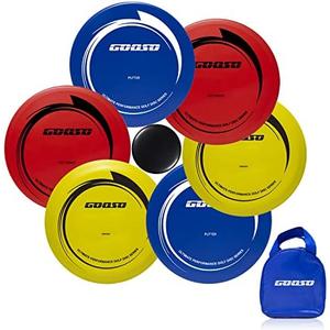 GOOSO Disc Golf Set - Driver, Mid-Range and Putter Discs with Disc Golf Bag for Outdoor and Backyard, Comfortable Plastic, 5 Pack