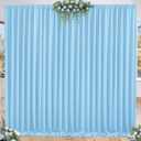 8 x 10ft Baby Blue Backdrop Curtains for Baby Shower, Wrinkle Free Polyester Drapes for Backdrop Light Blue Photo Background Soft Fabric Back Drop for Birthday Wedding Party Decoration 2 Panels