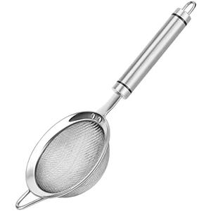 SUNWUKIN 304 Stainless Steel Fine Mesh Strainers for Kitchen, Colander-Skimmer with Handle, Sieve Sifters for Food, Tea, Rice, Oil, Noodles, Fruits, Vegetable