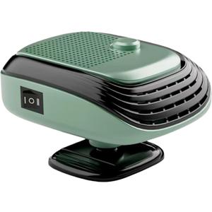 2 In 1 Portable Car Heater & Fan, 2026 New 360 Rotation Plug-in Space Car Heaters, Upgrade 12V Fast Heating Car Defroster Windshield Heater All-Weather Use (1, Green 12V)