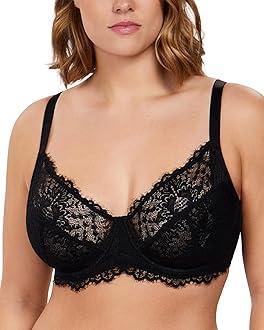 HSIA Minimizer Bra for Women - Plus Size Full Coverage Lace Bra with Underwire, Non Padded, Size 44G
