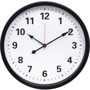 LEIKE Metal Indoor Outdoor Wall Clock 14IN Black, Retro Silent Quartz Battery Operated, Decorative for Patio, Kitchen, Living Room, Bedroom, Pool