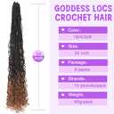 Goddess Locs Crochet Hair 24inch 9 Packs Boho Faux Locs Crochet Hair with Curly Ends Pre Looped Bohemian Locs for Women (1B/4/30