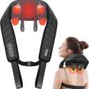 COMFIER Cordless Neck Massager with Heat, 4D Kneading Neck and Shoulder Massager Deep Tissue, Shiatsu Neck Back Massager Pillow, 2 Heating Levels,Gifts for Mom Dad (Gray)