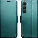 for Samsung Galaxy S23 Case Wallet with RFID Blocking Card Holder, PU Leather Kickstand Protective Flip Phone Cover Fit for Galaxy S23 6.1", Bluish Green