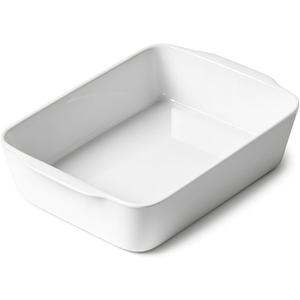 HOMBENE 3.3 QT Ceramic Baking Dish, White Casserole Dish,Lasagna Pan for Oven, Bakeware for Baking, Kitchen Decor, Microwave Oven Safe, Dinner Party (8.7" x 11.8")