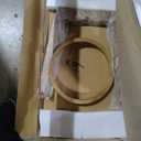 Armen living Isla 26 in. Amber Glow Counter Height Rubberwood Swivel Barstool with Ivory Fabric Seat (Counter Height Set of 1, Beige)