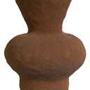 Rustic Brown Ceramic Vase - 5IN Small Round Clay Vase Vintage Farmhouse Style Decor, Circle Wabi Sabi Vases for Farmhouse Home Decor, Decor Living Room, Table, Shelf