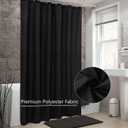 LLSCL Fabric Shower Curtain Liner, Waterproof Hotel Quality, Bathroom Curtains Rust Resistant Grommets, 72 x 72 Machine Washable (Black)