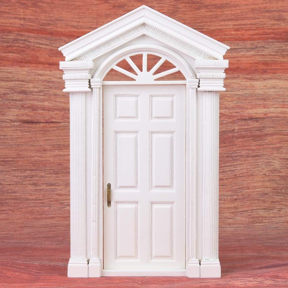 Ruining 1:12 Scale Wooden Dollhouse Door, Miniature Dollhouse Furniture, White, for Dollhouse Decoration