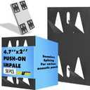 Blulu 50 Pcs Surface Mount Impaler for Wall Mounting Acoustic Panels, 18 Ga Galvanized Steel Plate with Protruding Triangular for Gypsum Board Plywood Masonry (Black)