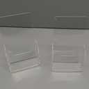 MaxGear Acrylic Brochure Holder 4 Inch, Clear Plastic Countertop Literature Holders, Trifold Flyer Display Stand for Pamphlets, Booklets, Magazines, Menus, Multi Purpose Organizer For Office, 2 Pack