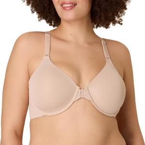 PLAYTEX Women's Racerback Underwire Bra with Front Close, Plus Size Bras Available, Full Coverage, Moisture-Wicking (38DDD, Almond)