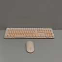 Wireless Keyboard and Mouse, Silent Keyboard Mouse Combo, FullSized Colorful Typewriter Keyboard with Round Keycaps, 2.4G Cute Mouse Compatible with PC/Laptop/Computer(Milk Tea)