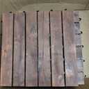 Premium Acacia Wood Interlocking Deck Tiles, 12"x12"x0.9" Outdoor Patio Flooring, Waterproof All-Weather Use, 9 PCS, Dark Brown Striped Pattern
