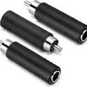 3 Pack 6.35mm to RCA Adapter RCA Male Plug to 6.35mm 1/4 Inch Mono Female Audio Mic Plug Adapter Black Audio Mic Plugs Adapters RCAs to1/4 Inch Adapters Jack Converterr for Amplifiers Speaker