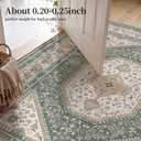 10x12 Washable Area Rug for Living Room - Non-Slip Vintage Rugs Green Beige