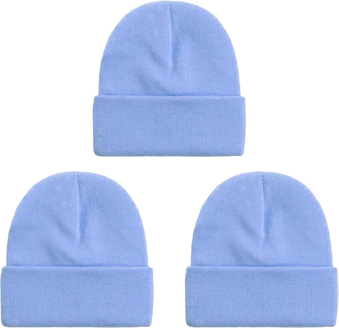 NPQQUAN 3 Packs Unisex Beanie Hats for Men Women Winter Knit Beanies (One Size)