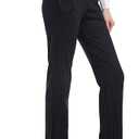 Tapata Women's Stretchy Straight Dress Pants with Pockets Tall, Petite, Regular for Office Work Business 26'', Black, Pinstripe, L