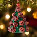Christmas Basketball Ornaments 4 Inch Resin Sports Ball Ornaments 2025 Christmas Tree Decoration for Xmas Holiday Party Favor Decoration Basketball Sports Coach Lover Fan Players Gift