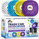 Trash Can Deodorizer & Odor Eliminator 4 in 1 Garbage Can Deodorizer, Activated Charcoal Stick-On Odor Absorber for Garbage Cans = Up to 12 Months Freshness