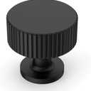 Amerdeco 10 Pack Matte Black Cabinet Knobs Single Hole Cabinet Pulls 1 Inch Drawer Knobs and Pulls for Bathroom Cabinets ZH0071